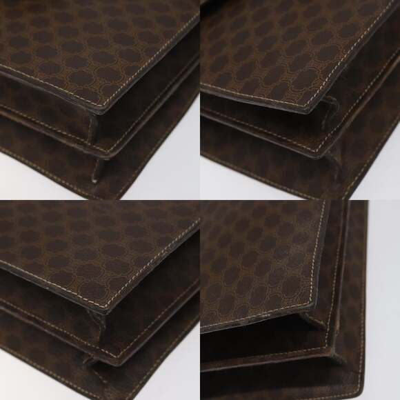 CELINE Macadam Canvas Hand Bag Pvc Leather Brown Gold - Picture 10 of 13